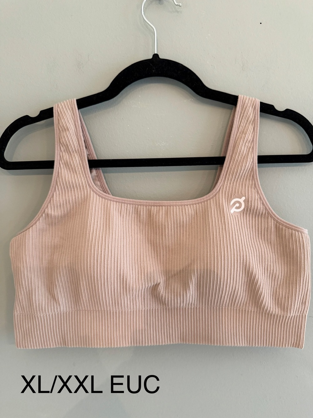 Peloton Ribbed Scoop Neck Sports Bra - Light Nude